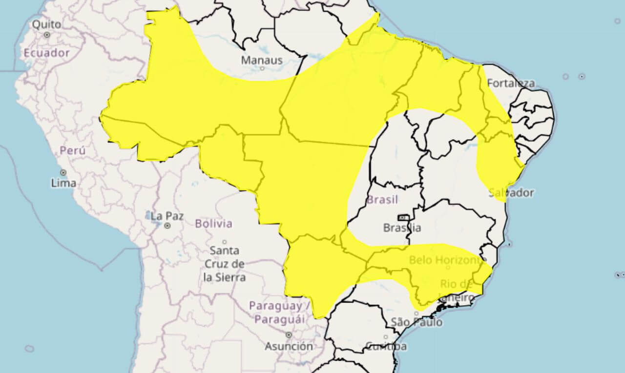 Alerta Amarelo Para Chuva Intensa Ventania E Raios Em Grande Parte Do